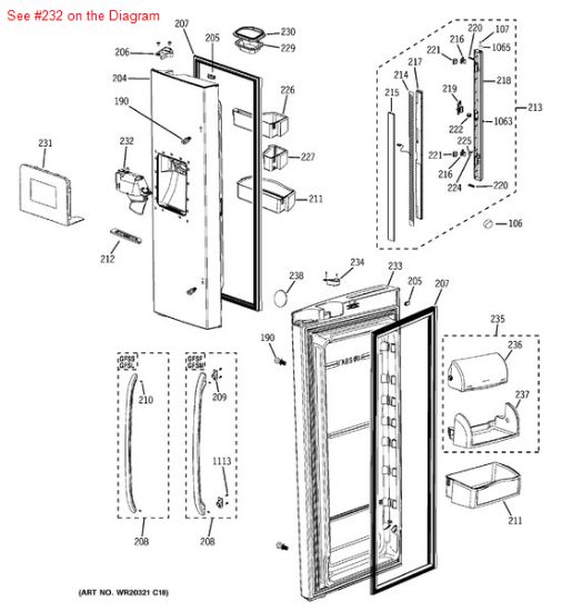 Picture of GE ASM CASE-ICE ROUTE - Part# WR13X10738
