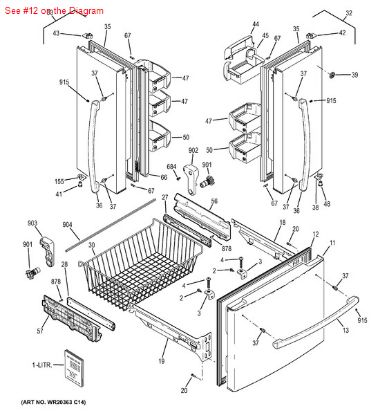 Picture of GE GASKET - Part# WR14X10348