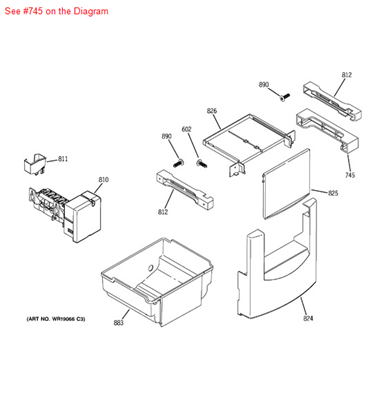 Picture of GE SPACER FZ SHELF 48 - Part# WR17X11190