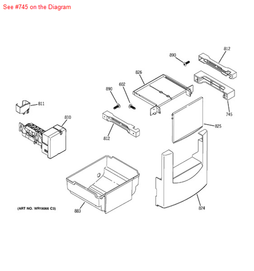 Picture of GE SPACER FZ SHELF 48 - Part# WR17X11190