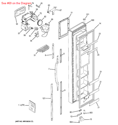 Picture of GE FUNNEL ICE DISP - Part# WR17X11965