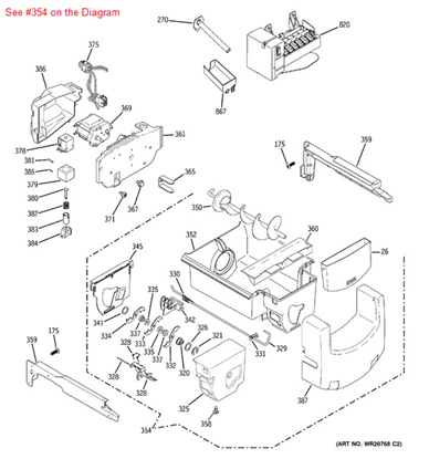 Picture of GE BUCKET AND AUGER ASM - Part# WR17X12883