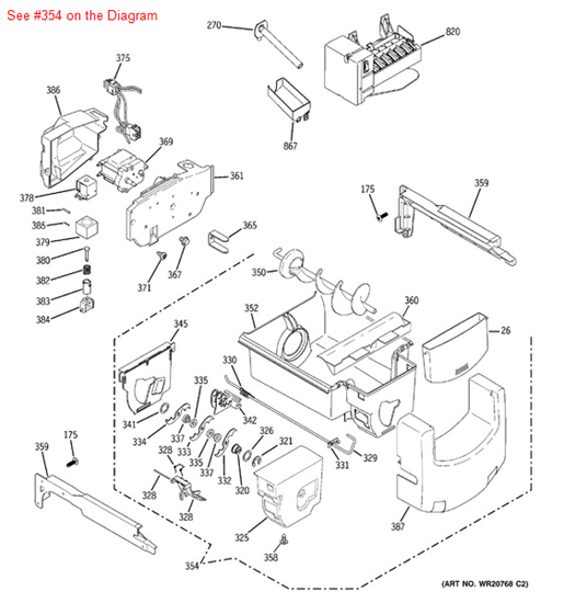 Picture of GE BUCKET AND AUGER ASM - Part# WR17X12883