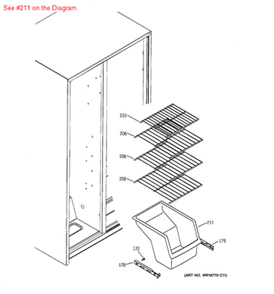 Picture of GE BASKET SLIDEOUT FZ - Part# WR21X10015