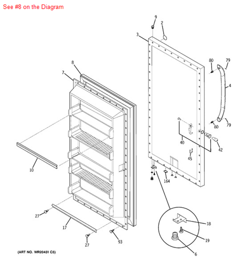 Picture of GE GASKET DOOR - Part# WR24X10011