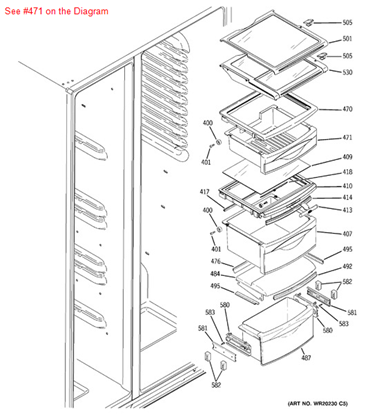 Picture of GE PAN ASM TOP - Part# WR32X10338