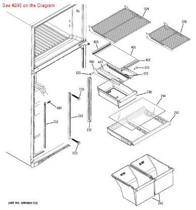 Picture of GE General Electric Hotpoint RCA Sears Kenmore Refrigerator CRISPER DRAWER PAN - Part# WR32X10846