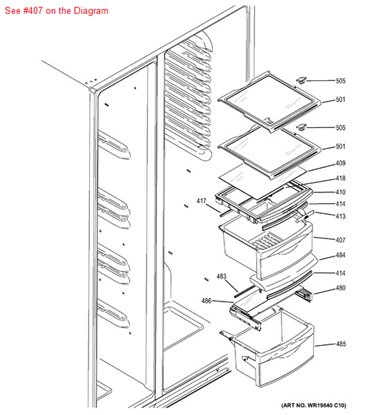 Picture of GE MIDDLE PAN ASSM - Part# WR32X22927