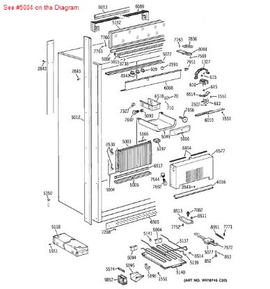 Picture of GE DEFROST HEATER 36 SD - Part# WR51X10036