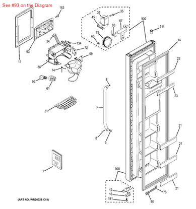 Picture of GE COMBINED HMI ASM - Part# WR55X11086