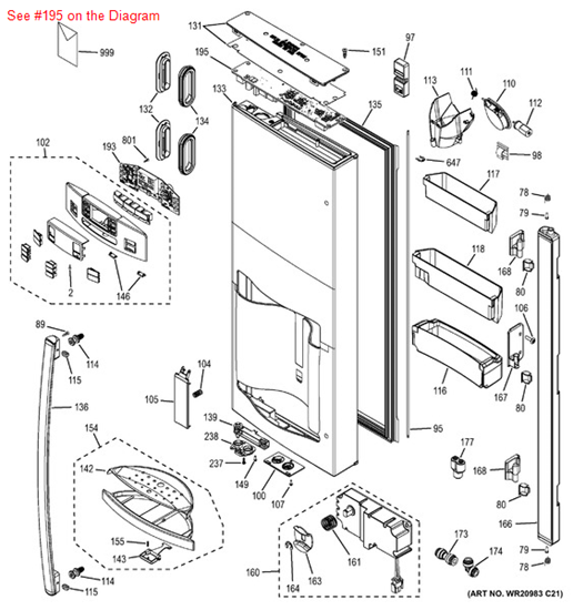 Picture of GE PCB ASM DOOR CONTROL - Part# WR55X20838