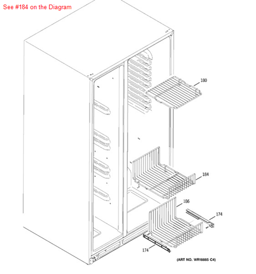 Picture of GE SHELF SLIDEOUT FZ - Part# WR71X10679