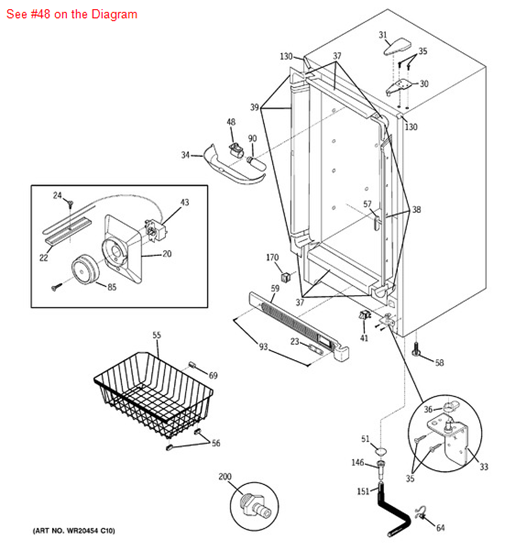 Picture of GE BIN-DOOR W/LID - Part# WR71X10849