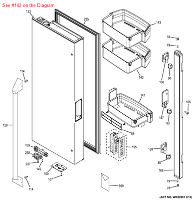 Picture of GE GALLON DOOR BIN - Part# WR71X11067
