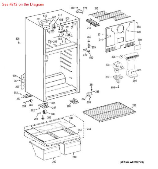 Picture of GE General Electric Hotpoint RCA Sears Kenmore Refrigerator FREEZER SHELF ASSEMBLY - Part# WR71X2086