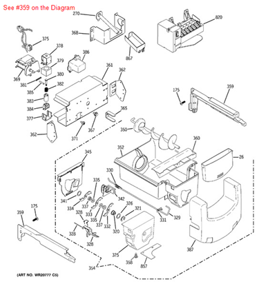 Picture of GE GLIDE BRACKET RH - Part# WR72X10170