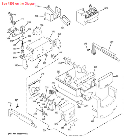 Picture of GE GLIDE BRACKET RH - Part# WR72X10170