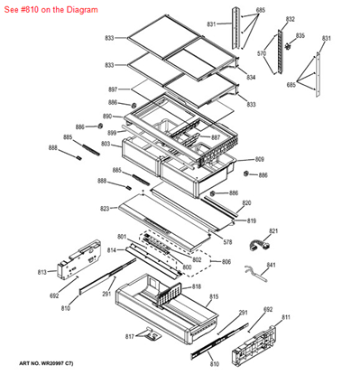 Picture of GE SLIDE ASM MEAT PAN - Part# WR72X10463