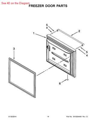 Picture of Maytag HANDLE ASSY, FZ DOOR - Part# 12859110