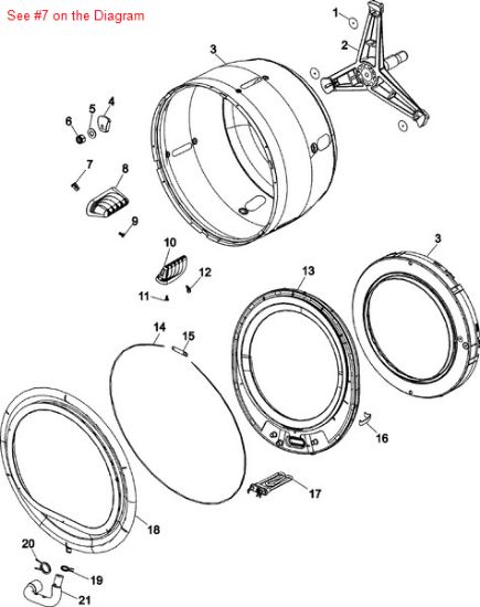 Picture of Maytag P1-GROMMET, BAFFLE - Part# 22001999