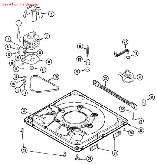 Picture of Maytag SPRING, MOTOR PIVOT - Part# 22004376