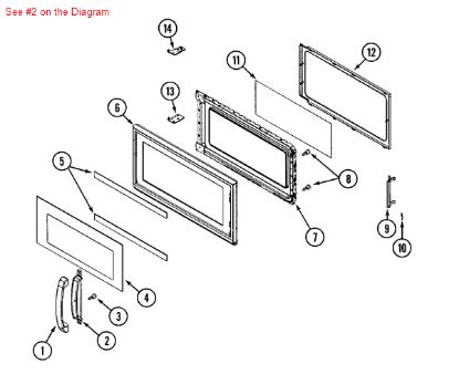 Picture of Maytag HANDLE, DOOR (INNER) - Part# 56001136