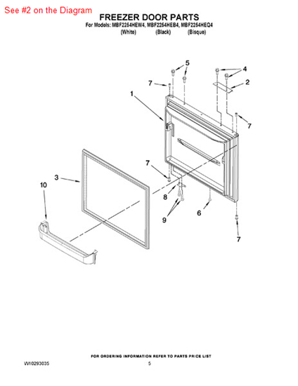 Picture of Maytag HANDLE, FRZ. DOOR (BSQ) - Part# 67005141