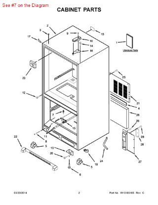 Picture of Maytag PIN, CENTER HINGE - Part# 67006642