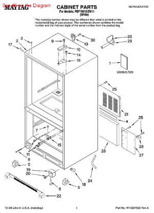 Picture of Maytag PIN, CENTER HINGE - Part# 67006744