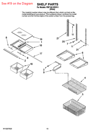 Picture of Maytag GLASS, CRISPER - Part# 67006877