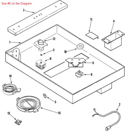 Picture of Whirlpool KitchenAid Roper Amana Jenn-Air Maytag Caloric Gaffers and Sattler Magic Chef Norge Sears Kenmore Admiral Stove Range Cook Top Burner Surface Element Infinite Switch - Part# 71001166