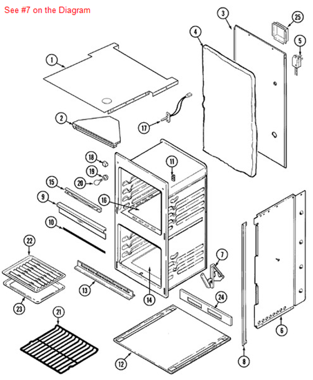 Picture of Maytag HINGE, DOOR - Part# 74004059
