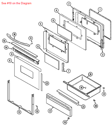 Picture of Maytag P1-HANDLE, DOOR (WHT) - Part# 74006381