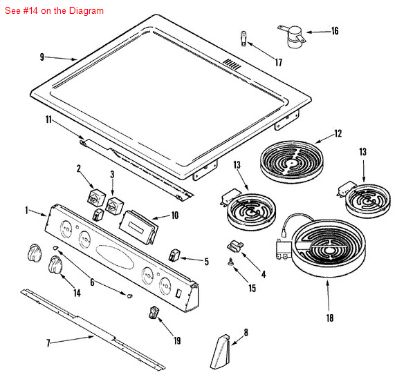 Picture of Maytag KNOB (WHT/CHR) - Part# 74008947
