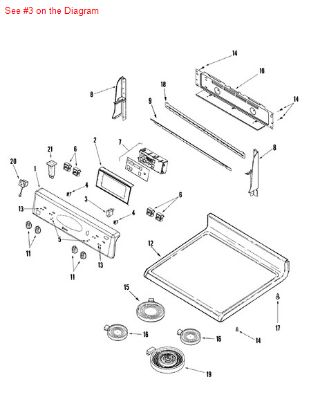 Picture of Maytag SWITCH, ROCKER W/SHIELD (W - Part# 74010226