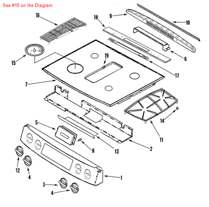 Picture of Maytag LOCATOR, GRATE - Part# 74010860