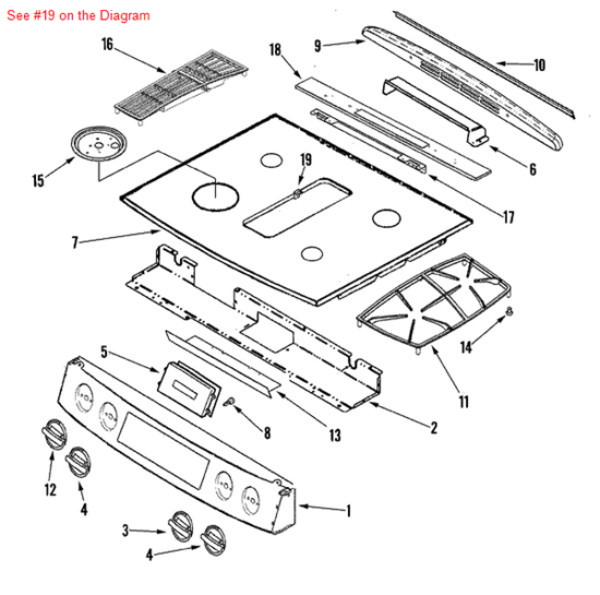 Picture of Maytag LOCATOR, GRATE - Part# 74010860