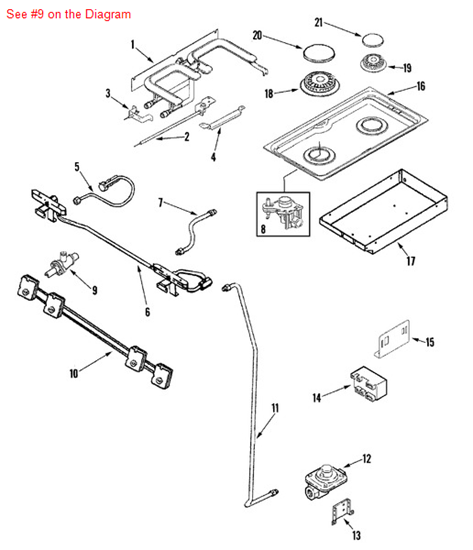 Picture of Maytag VALVE, BURNER (MINI) - Part# 74011583