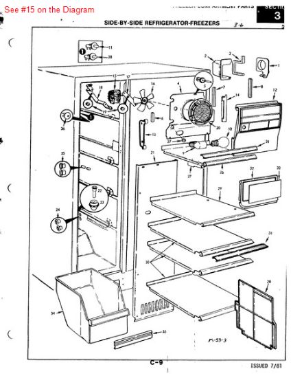 Picture of Whirlpool Jenn-Air KitchenAid Maytag Roper Admiral Sears Kenmore Norge Magic Chef Amana Refrigerator Evaporator Fan Motor - Part# 56488-2