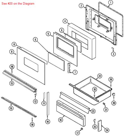 Picture of Maytag SUPPORT DRAWER - Part# 8004P026-60