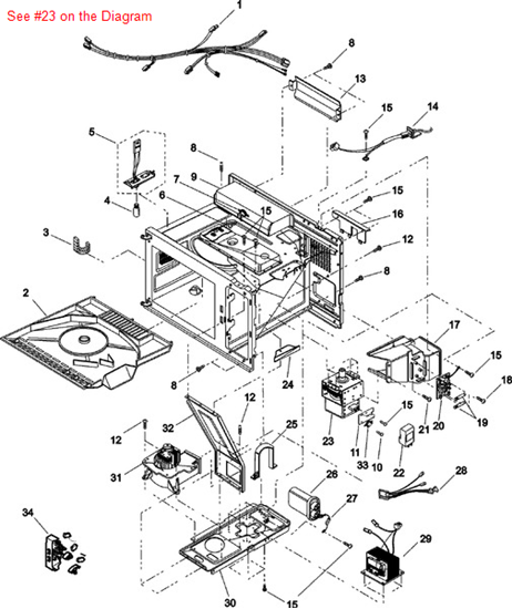Picture of Maytag MAGNETRON - Part# R0131296