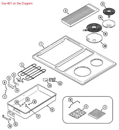 Picture of Maytag Surface Element, Small with Delta Frame - Part# Y04100165