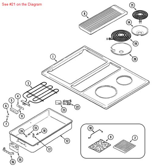 Picture of Maytag Surface Element, Small with Delta Frame - Part# Y04100165