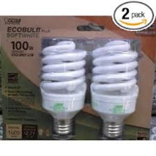 Picture of Feit Electric Lamp Light Bulb 23 Watt T2 MINI TWIST 100W - 2 Pack - Part# BPESL23T2