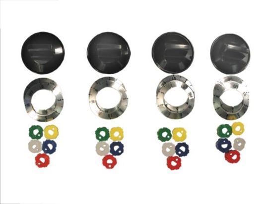 Picture of Universal Fit Electric Range Stove Cooktop Top Burner Knob Kit - Black - Part# RK100