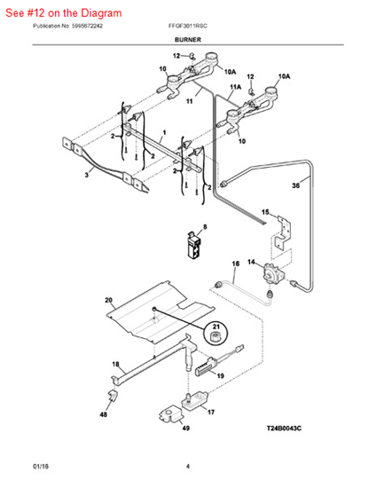 Picture of Frigidaire RETAINER - Part# 3016993