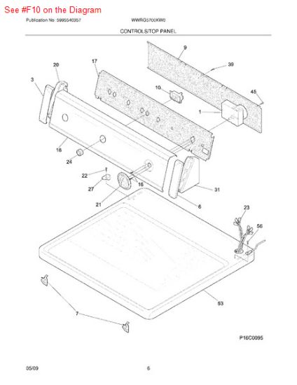 Picture of Frigidaire P1-SWITCH-PUSH/START - Part# 131469000