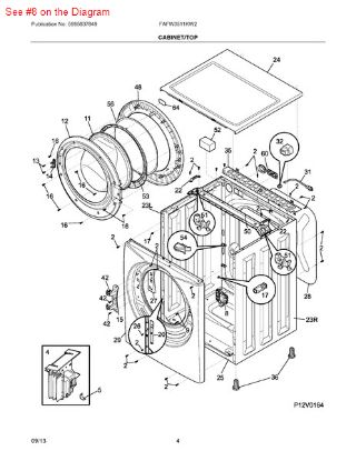 Picture of Frigidaire Electrolux Westinghouse Kelvinator Gibson Sears Kenmore Clothes Washer Washing Machine Door Lock and Switch Assembly - Part# 131763202