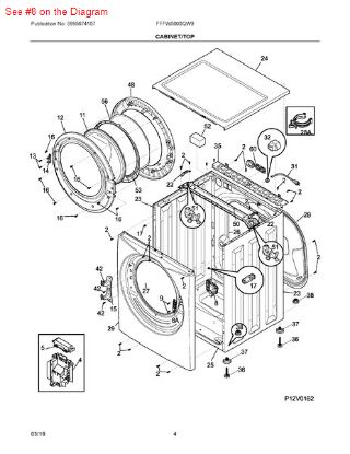 Picture of Frigidaire Electrolux Kelvinator Wesinghouse Sears Kenmore Clothes Washer Washing Machine Door Lock and Switch Assembly - Part# 131763255