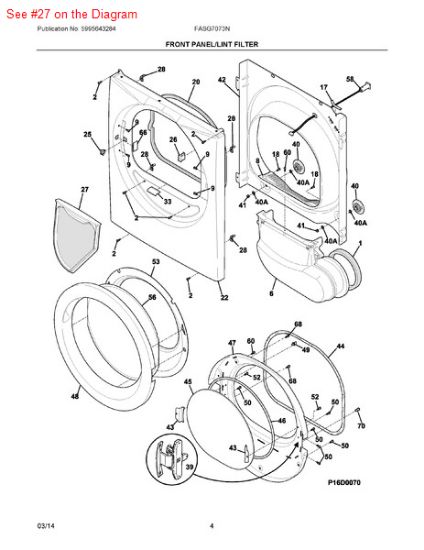 Picture of Frigidaire FILTER - Part# 134701420